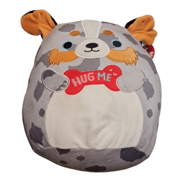 Squishmallow Raylor the Spotted Australian Shepherd Dog 12" 2021 Valentine NWT - Picture 2 of 6
